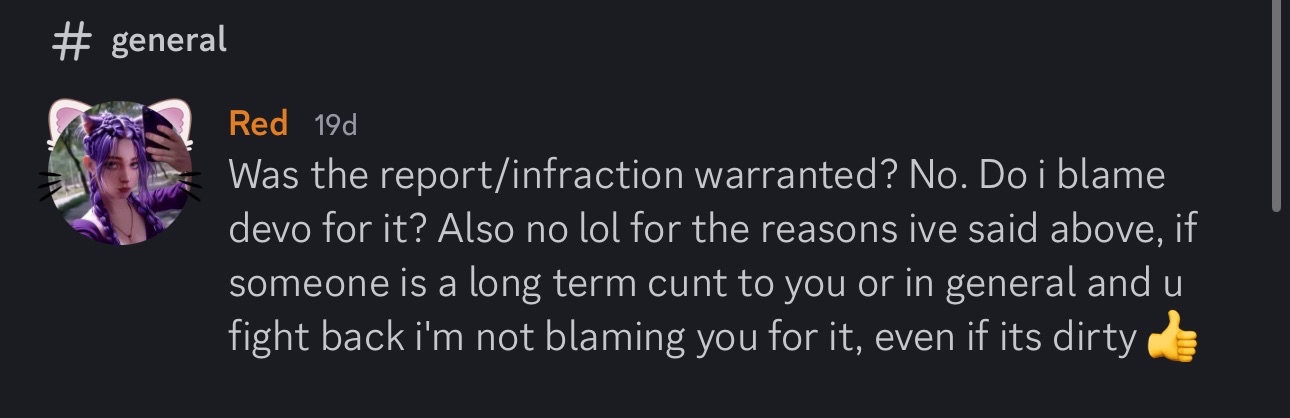 Evidence regarding Red's report